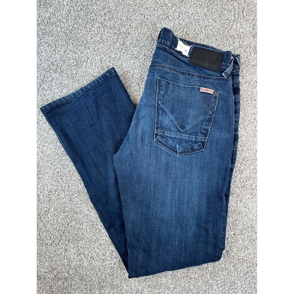 Hudson Clifton Bootcut Jeans Mens 32 Dark Wash Stretch Denim Button Fly USA
